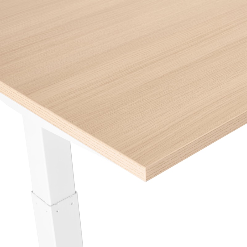 Series L Adjustable Height Single Desk, Natural Oak, 72", White Legs,Natural Oak,hi-res image number 3