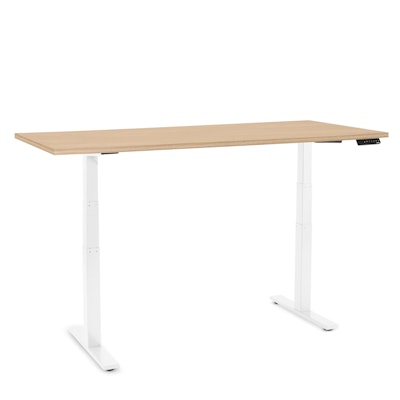 Series L Adjustable Height Table, White Legs
