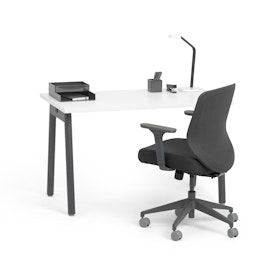 Series A Single Desk for 1, Charcoal Legs