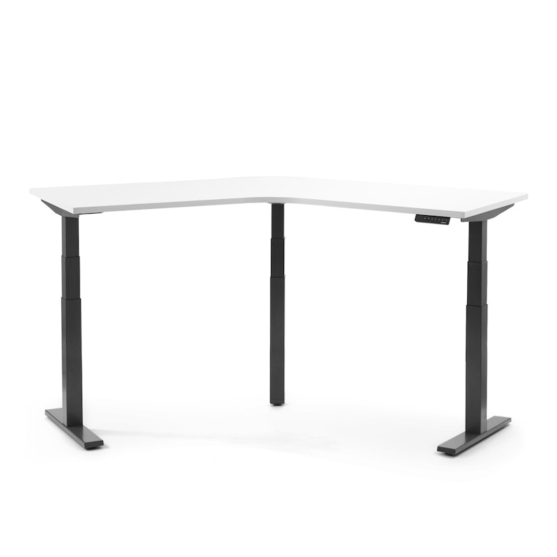 Series L Adjustable Height 120 Degree Desk, White, Charcoal Legs,,hi-res image number 4