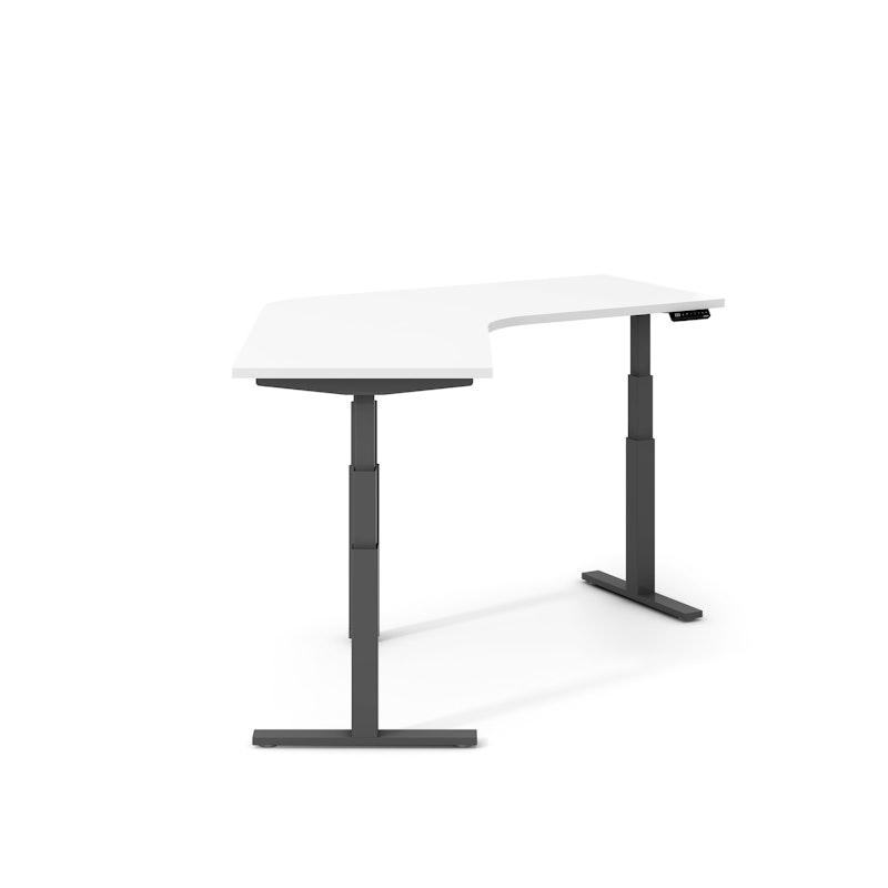 Series L Adjustable Height 120 Degree Desk, White, Charcoal Legs,,hi-res image number 5