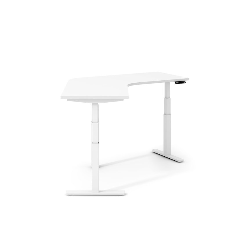 Series L Adjustable Height 120 Degree Desk, White, White Legs,,hi-res image number 4.0