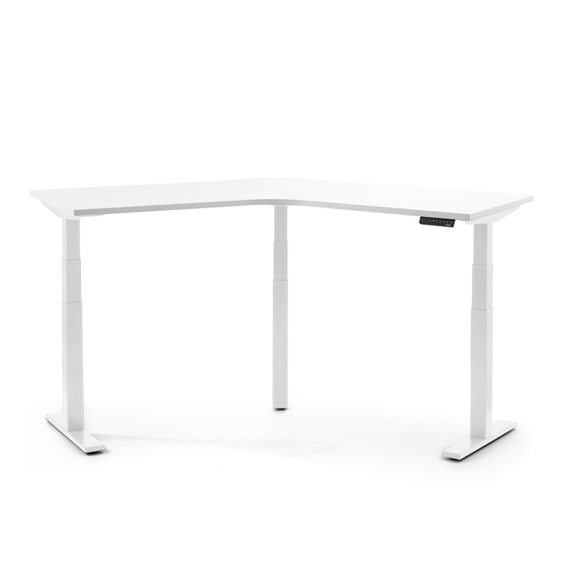 Series L Adjustable Height 120 Degree Desk, White, White Legs,,hi-res image number 3.0