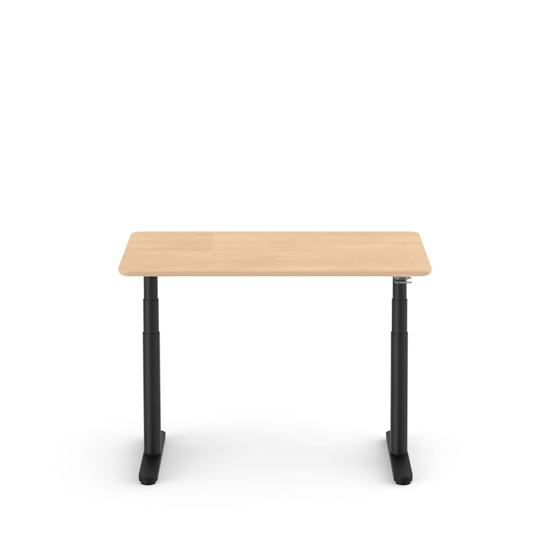 Raise Adjustable Height Single Desk, Natural Oak, 48", Black Legs,Natural Oak,hi-res image number 2.0