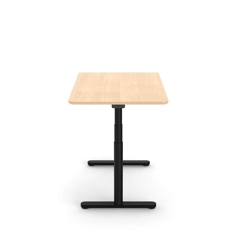 Raise Adjustable Height Single Desk, Natural Oak, 48", Black Legs,Natural Oak,hi-res image number 3.0
