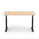 Raise Adjustable Height Single Desk, Natural Oak, 60", Black Legs,Natural Oak,hi-res