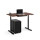 Raise Adjustable Height Single Desk, Walnut, 48", Black Legs,Walnut,hi-res