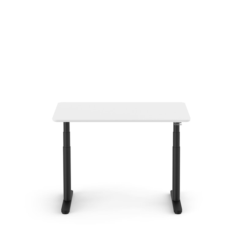 Raise Adjustable Height Single Desk, White, 48", Black Legs,White,hi-res image number 3