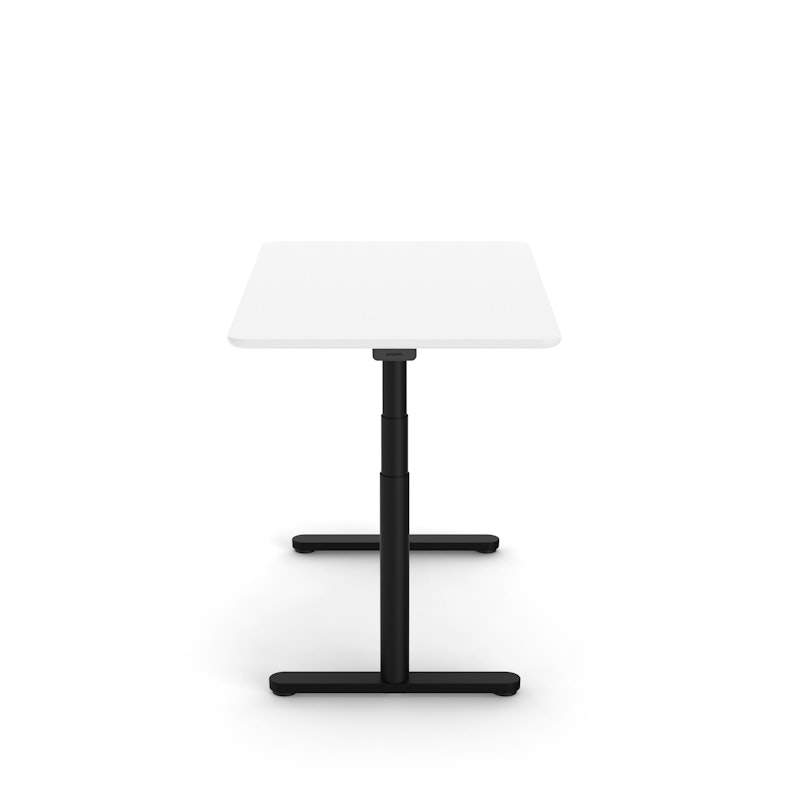 Raise Adjustable Height Single Desk, White, 48", Black Legs,White,hi-res image number 4
