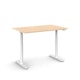 Raise Adjustable Height Single Desk, Natural Oak, 48", White Legs,Natural Oak,hi-res