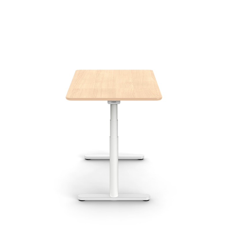 Raise Adjustable Height Single Desk, Natural Oak, 48", White Legs,Natural Oak,hi-res image number 3.0