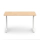Raise Adjustable Height Single Desk, Natural Oak, 60", White Legs,Natural Oak,hi-res