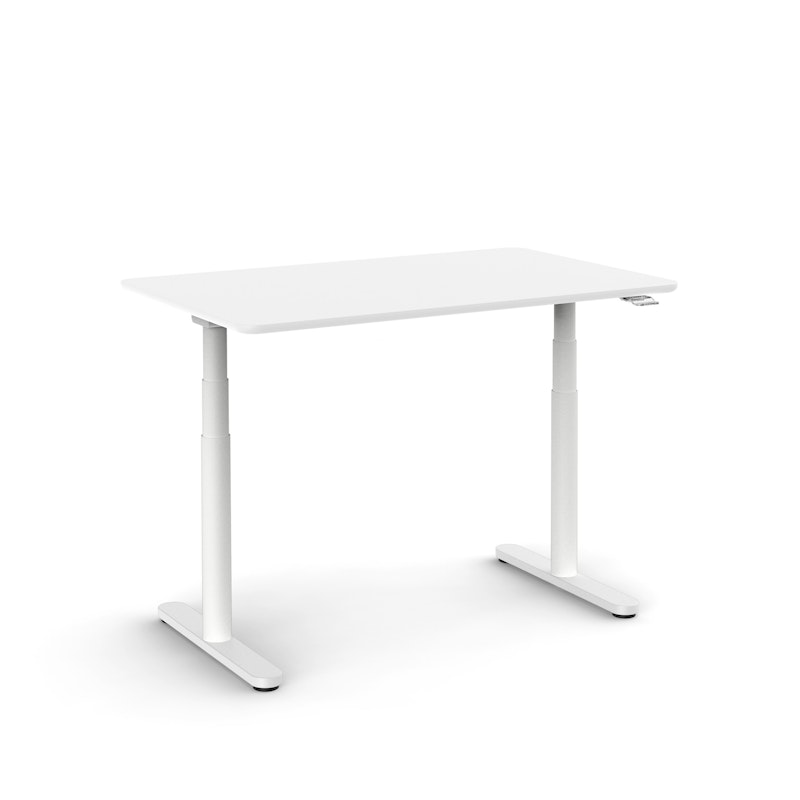 Raise Adjustable Height Single Desk, White, 48", White Legs,White,hi-res image number 2