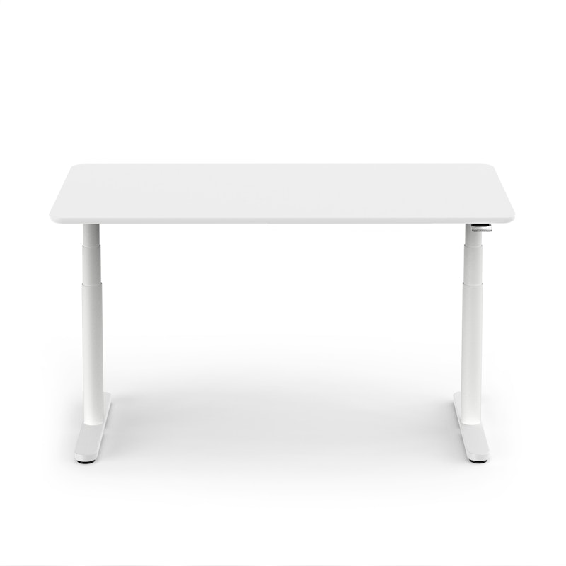 Raise Adjustable Height Single Desk, White, 60", White Legs,White,hi-res image number 2.0