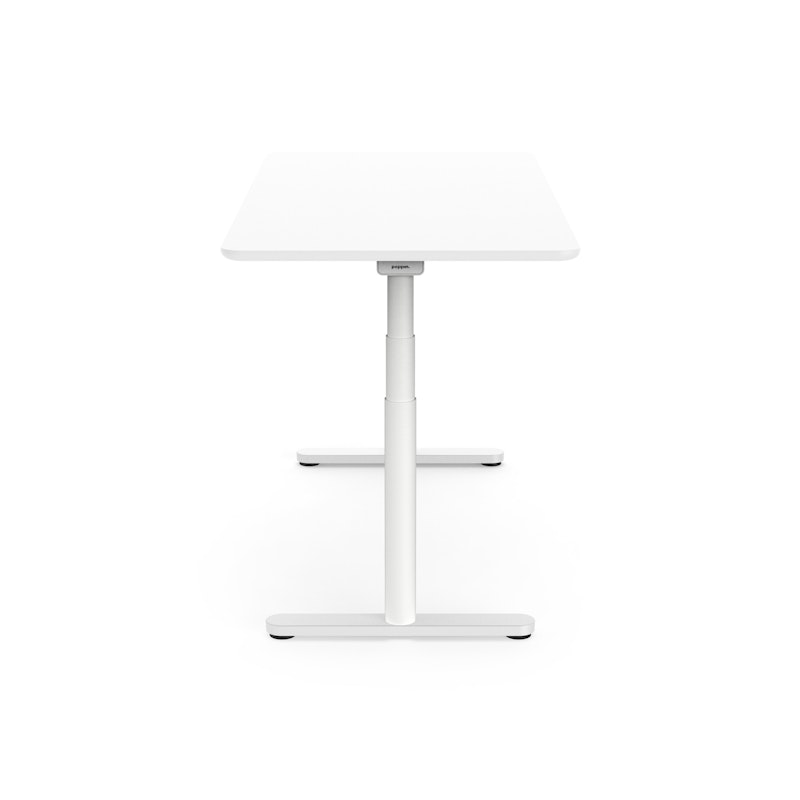 Raise Adjustable Height Single Desk, White, 60", White Legs,White,hi-res image number 3.0