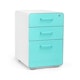 White + Aqua Stow 3-Drawer File Cabinet,Aqua,hi-res