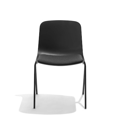 Black Key Side Chair with Charcoal Seat Pad,Black,hi-res