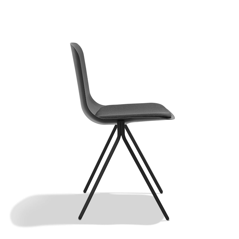 Black Key Side Chair with Charcoal Seat Pad,Black,hi-res image number 5