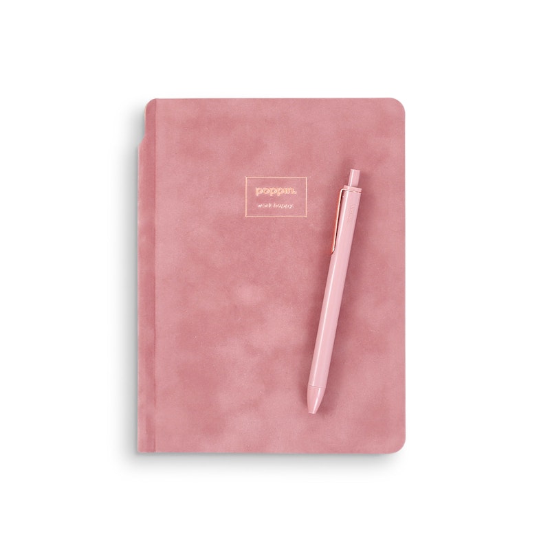 Dusty Rose Velvet Sidekick Notebook + Pen,Dusty Rose,hi-res image number 2