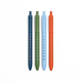 Assorted Work Happy Retractable Gel Luxe Pens, Set of 4