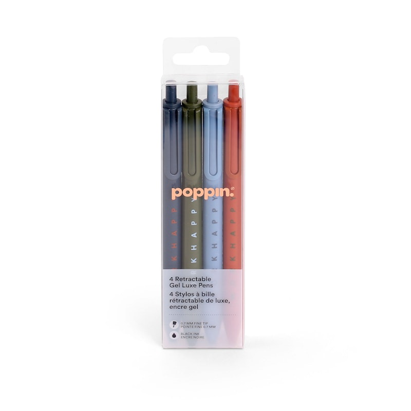 Assorted Work Happy Retractable Gel Luxe Pens, Set of 4,,hi-res image number 3
