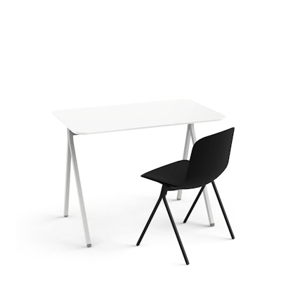 White Key Desk, 40" + Black Key Side Chair Set