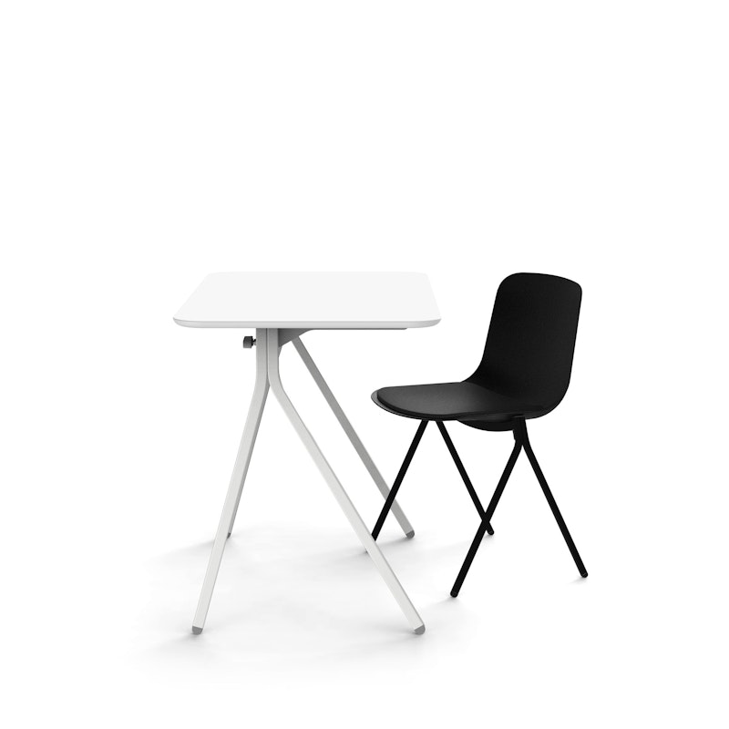 White Key Desk, 40" + Black Key Side Chair Set,Black,hi-res image number 2