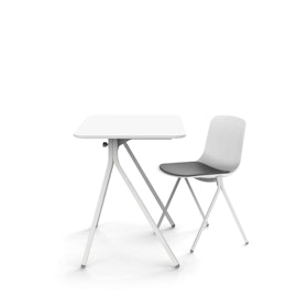 White Key Desk, 40" + White Key Side Chair Set