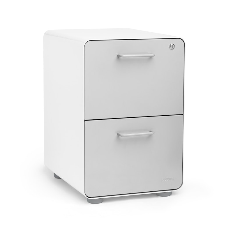 White + Light Gray Stow 2-Drawer File Cabinet,Light Gray,hi-res image number 1