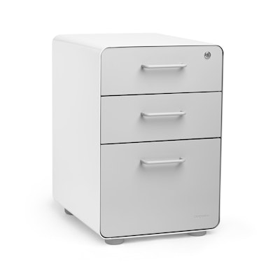 White + Light Gray Stow 3-Drawer File Cabinet