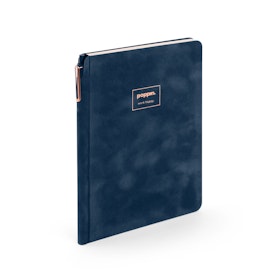 Storm Blue Velvet Sidekick Notebook + Pen