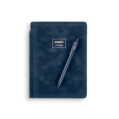 Storm Blue Velvet Sidekick Notebook + Pen,Storm,hi-res