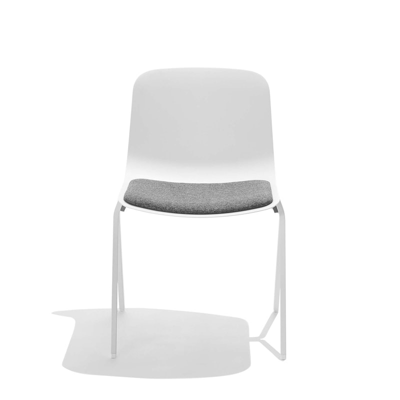 White Key Side Chair with Gray Seat Pad,White,hi-res image number 1.0