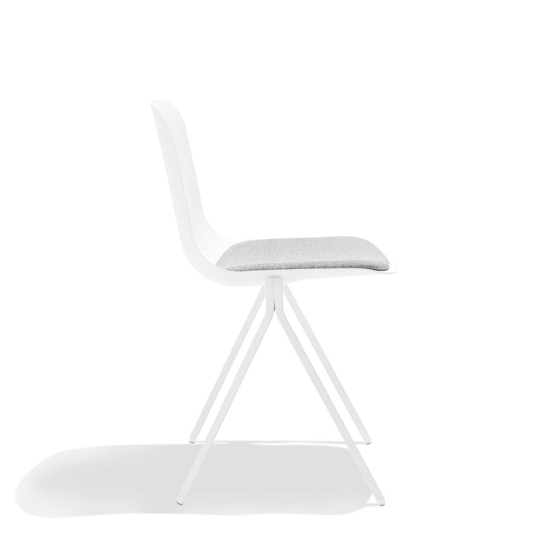White Key Side Chair with Gray Seat Pad,White,hi-res image number 4.0