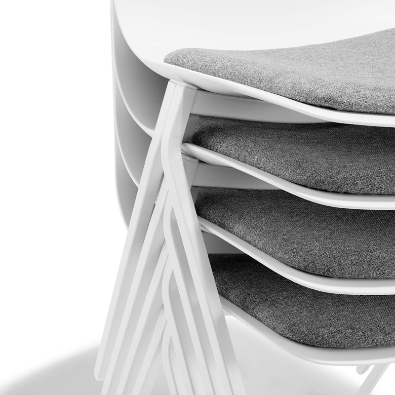 White Key Side Chair with Gray Seat Pad,White,hi-res image number 6
