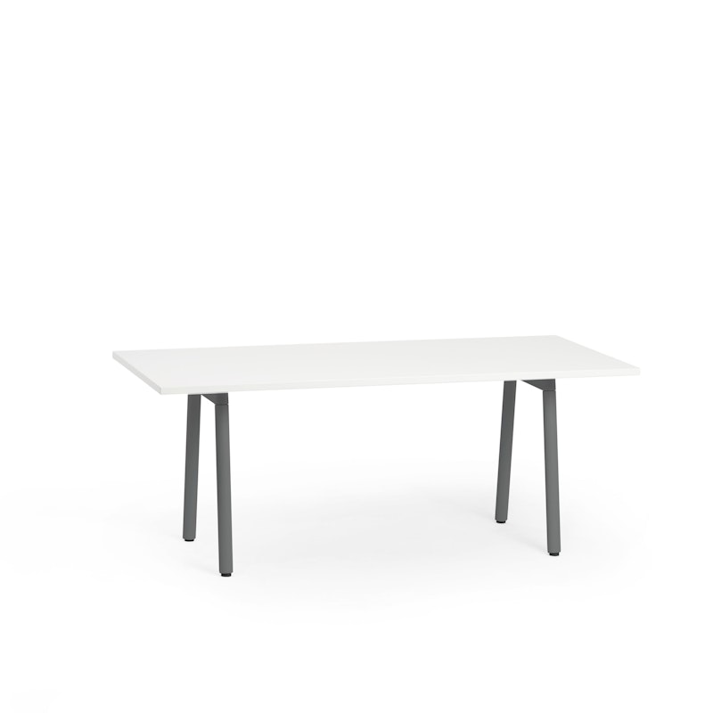 Series A Conference Table, White, 72x30", Charcoal Legs,White,hi-res image number 2