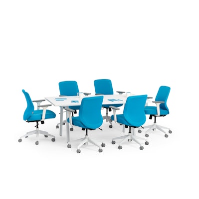 Series A Conference Table, White, 72x30", White Legs