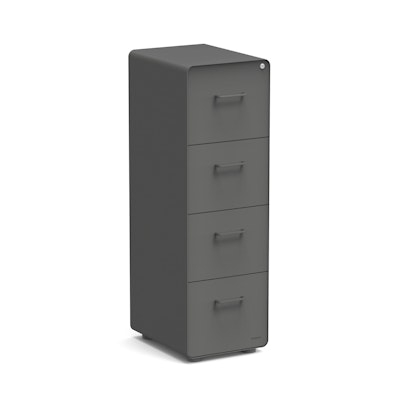 Charcoal Stow 4-Drawer Vertical File Cabinet