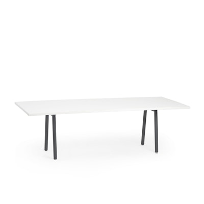 Series A Conference Table, White, 96x42", Charcoal Legs,White,hi-res