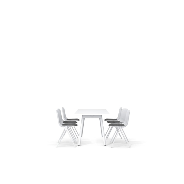 White Series A Table 72x30", White Legs + White Key Side Chairs Set,White,hi-res