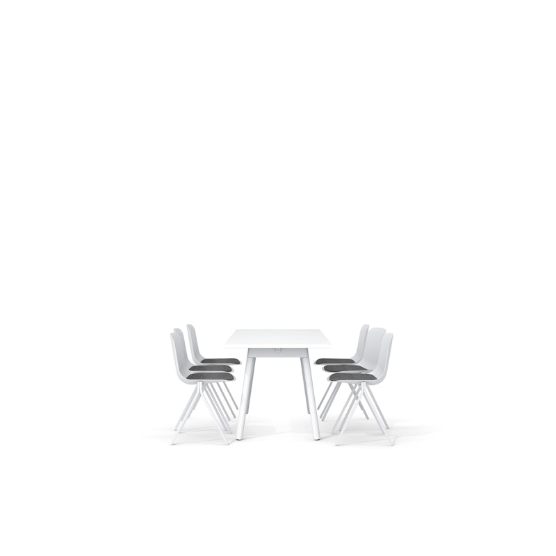 White Series A Table 72x30", White Legs + White Key Side Chairs Set,White,hi-res image number 0.0