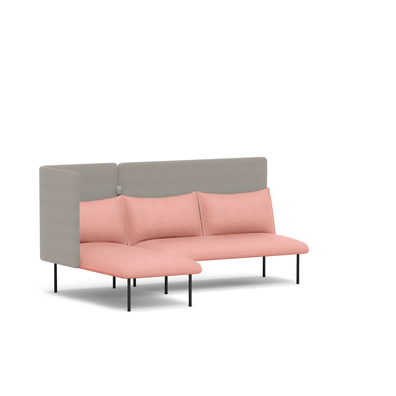 Blush + Gray QT Adaptable Lounge Sofa + Left Chaise,Blush,hi-res image number 1