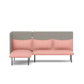 Blush + Gray QT Adaptable Lounge Sofa + Left Chaise