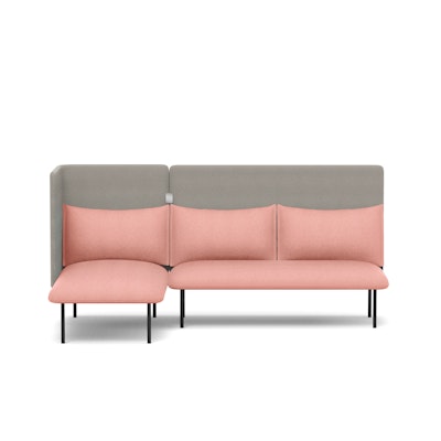 Blush + Gray QT Adaptable Lounge Sofa + Left Chaise,Blush,hi-res