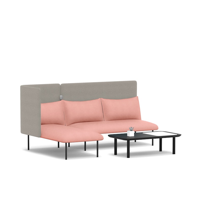 Blush + Gray QT Adaptable Lounge Sofa + Left Chaise,Blush,hi-res image number 3