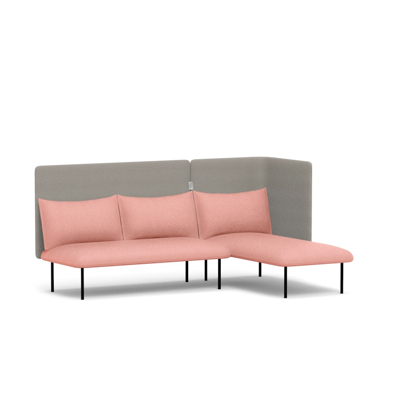 Blush + Gray QT Adaptable Lounge Sofa + Right Chaise,Blush,hi-res image number 1