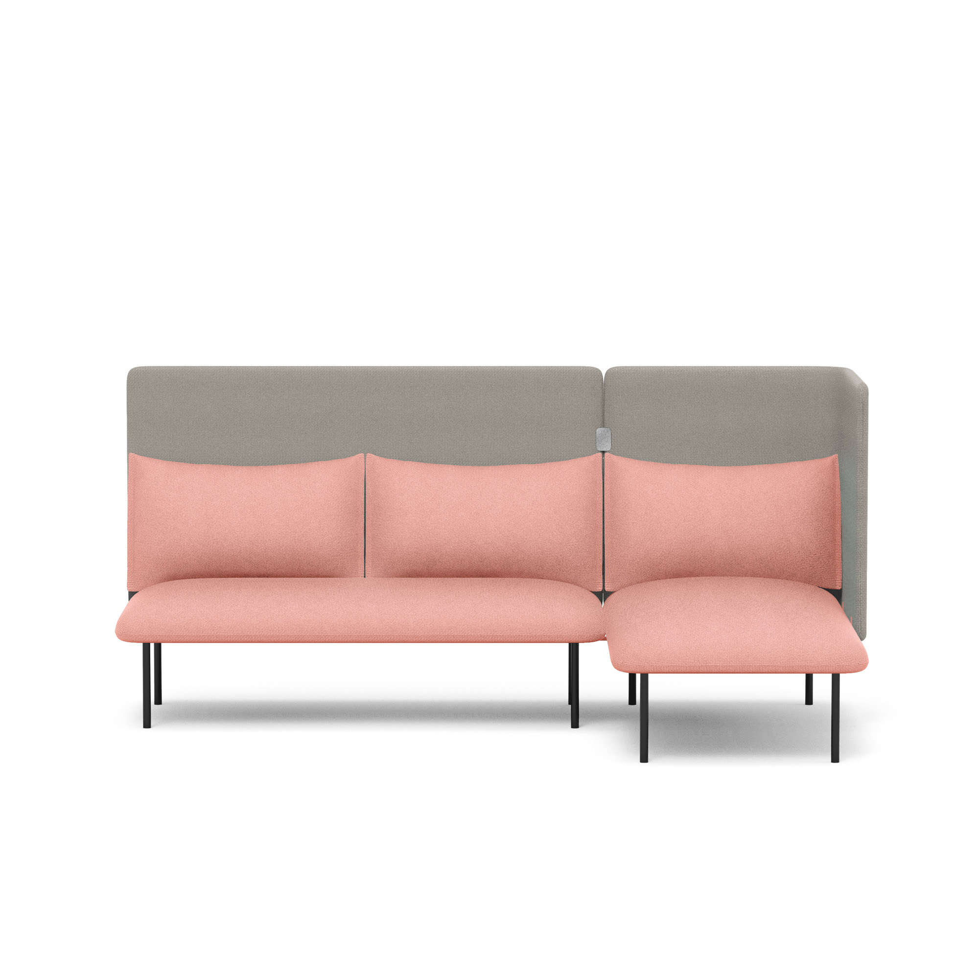 Blush + Gray QT Adaptable Lounge Sofa + Right Chaise,Blush,hi-res