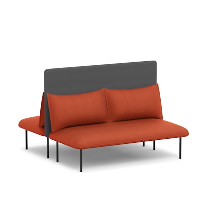 Brick + Dark Gray QT Adaptable Back to Back Lounge Sofa