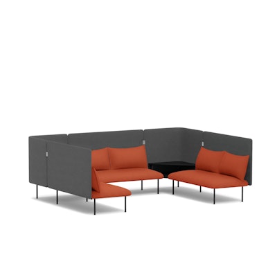 Brick + Dark Gray QT Adaptable Collab Lounge Sofa,Brick Brick + Dark Gray QT Adaptable Collab Lounge Sofa