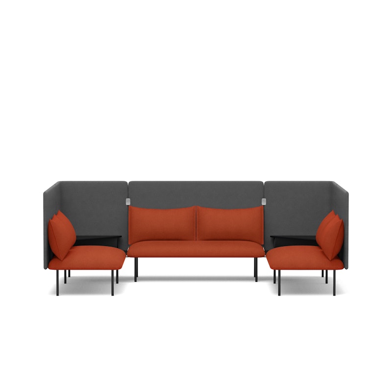 Brick + Dark Gray QT Adaptable Collab Lounge Sofa,Brick,hi-res image number 2